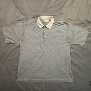 Vintage 90s Masters Polo Augusta National Golf Shop Mens XL Shirt Striped Green